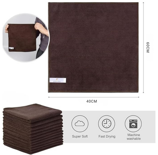 Premium Microfiber Cleaning Napkin – Ultra Soft & Highly Absorbent (Pack of 3, Dark Blue & Brown)
