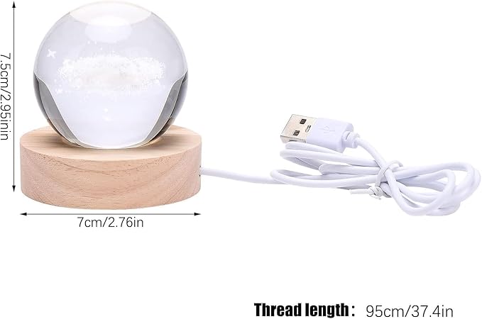 3D Crystal Lamp Ball | Elegant Decorative Lighting for Home & Office